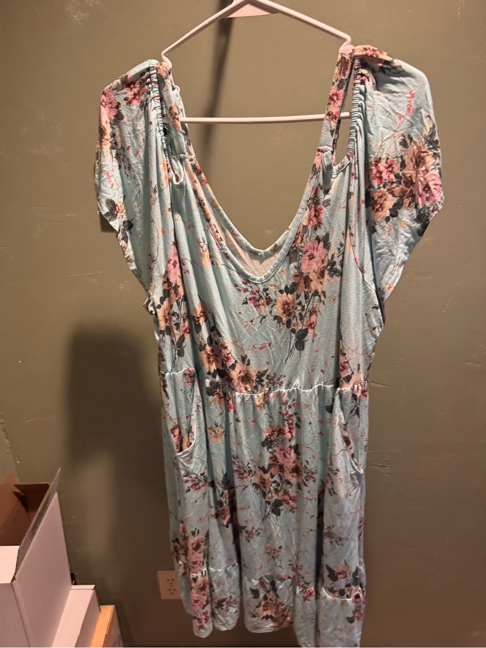 TORRID Floral Scoop-Neck Light Blue Women's Dress